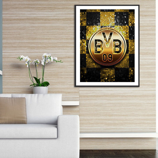 Diamond Painting - Full Round  - Dortmund team crest (30*40CM)
