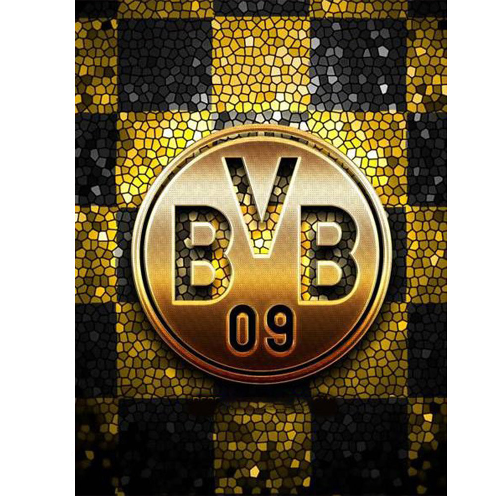 Diamond Painting - Full Round  - Dortmund team crest (30*40CM)