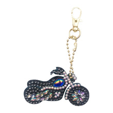 Load image into Gallery viewer, Motorcycle Special Shaped DIY Bright Diamond Painting Kit Keychain for Bag

