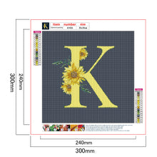 Load image into Gallery viewer, Diamond Painting - Full Round - sunflower flower alphabet (30*30CM)
