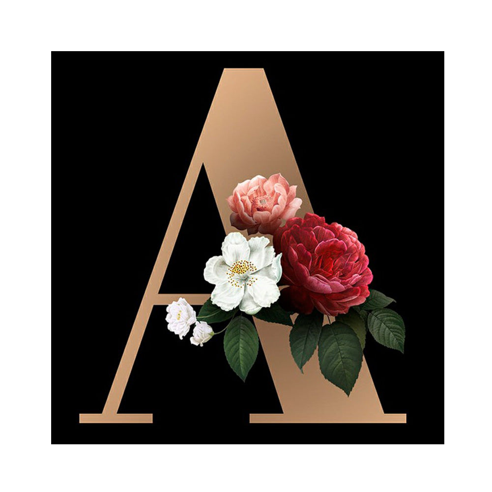 Diamond Painting - Full Square - letters and flowers (30*30CM)