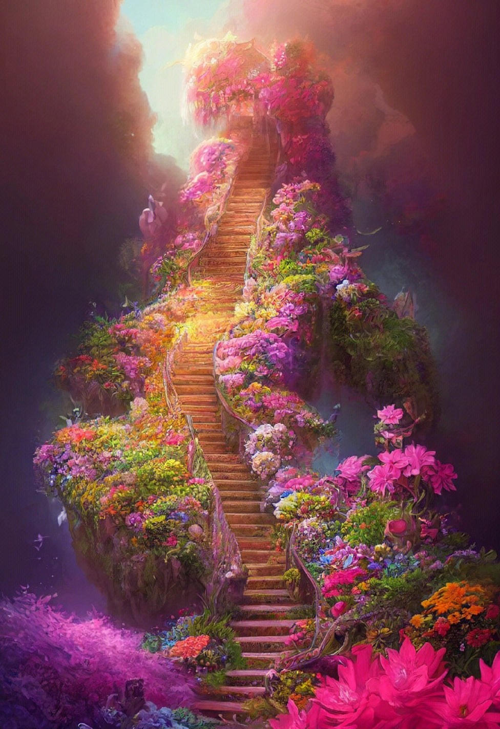AB Diamond Painting - Full Round - Flower Ladder (40*58cm)