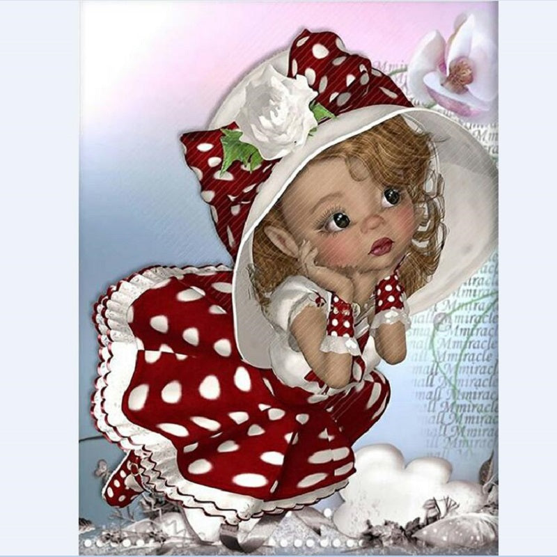 Diamond Painting - Full Round - cartoon girl (30*40CM)