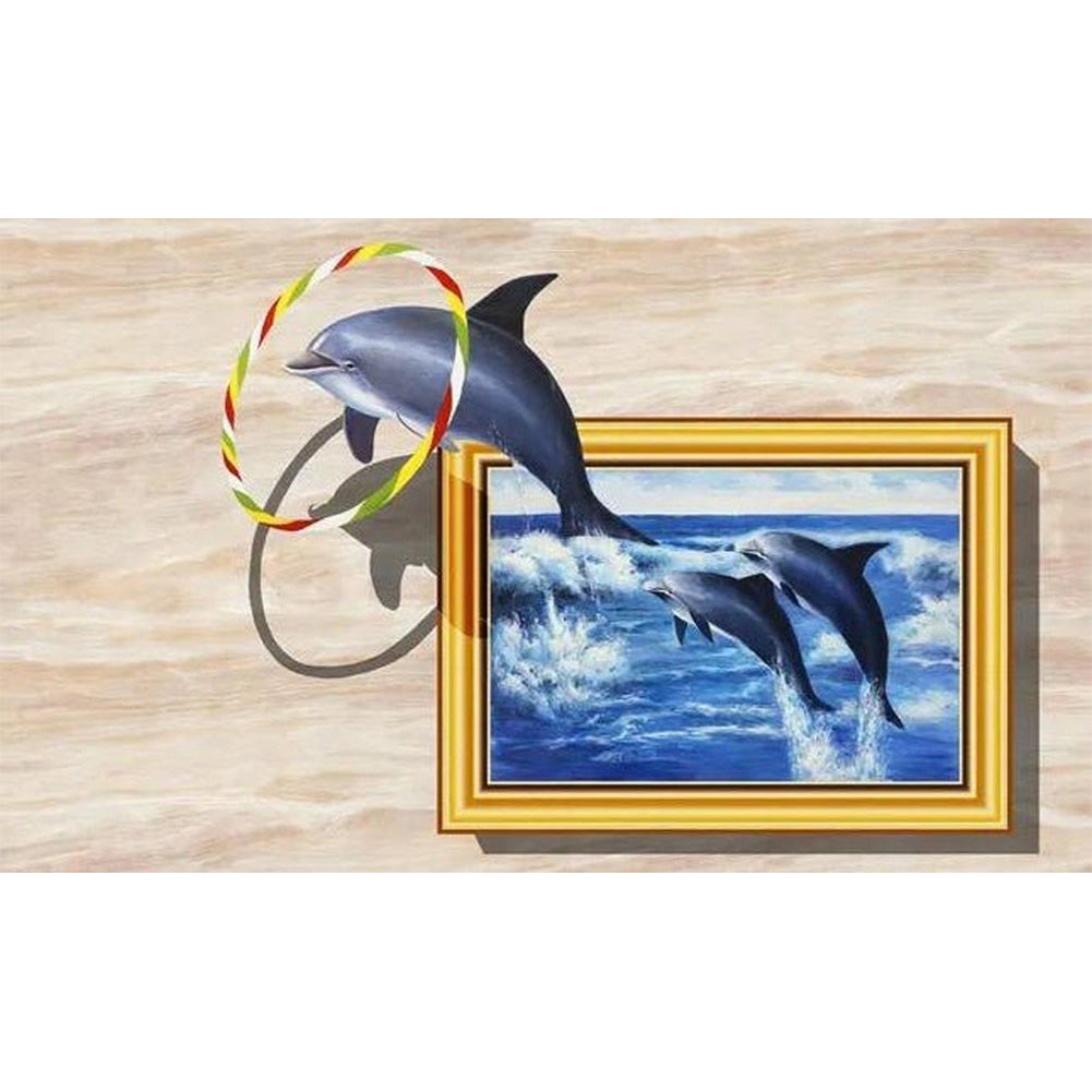 Diamond Painting - Full Round - Dolphin (60*40CM)