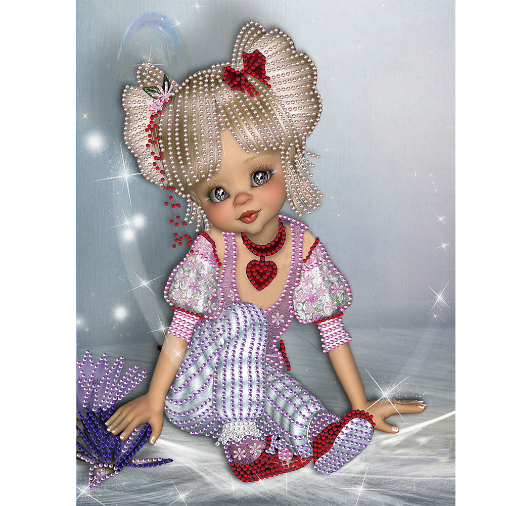 Diamond Painting - Partial Special Shaped - big eyes girl (30*40CM)