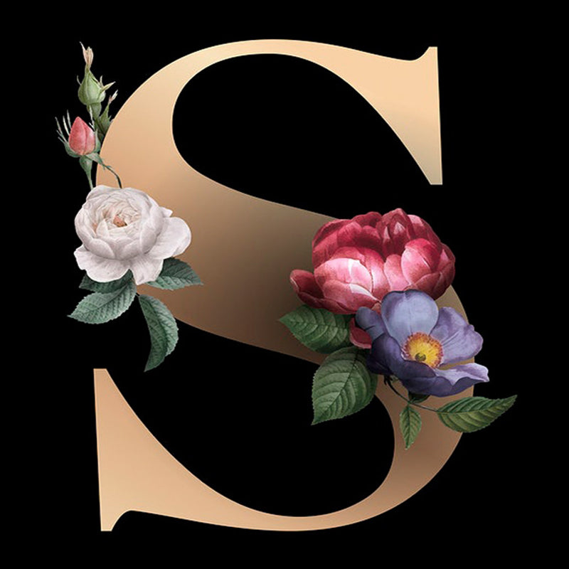 Diamond Painting - Full Square - dark flower letters (30*30CM)