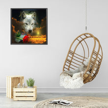 Load image into Gallery viewer, Diamond Painting - Full Round - flower and wolf (50*50CM)
