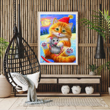 Load image into Gallery viewer, Diamond Painting - Full Round - cat and mouse (30*40CM)
