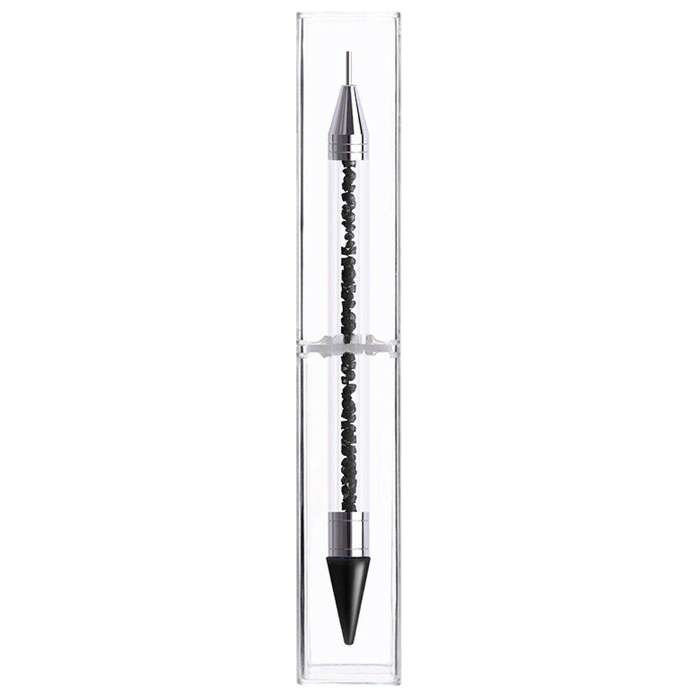 Dual Heads Dotting Wax Pen Point Drill Picker Nail Art Studs Dotter (Black)