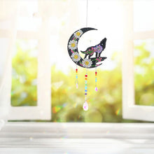 Load image into Gallery viewer, DIY Diamond Painting Light Catcher Hanging Crystal Wind Chime (Moon Wolf)
