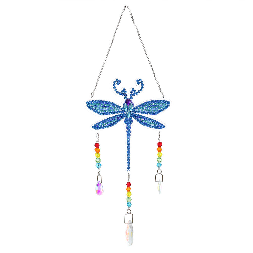 DIY Diamond Painting Light Catcher Hanging Crystal Wind Chime (Dragonfly)