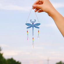 Load image into Gallery viewer, DIY Diamond Painting Light Catcher Hanging Crystal Wind Chime (Dragonfly)
