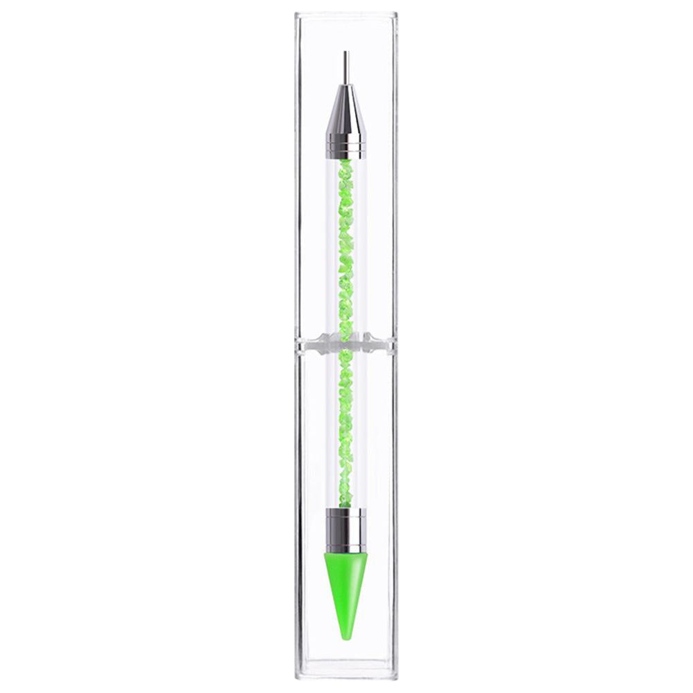 Dual Heads Dotting Wax Pen Point Drill Picker Nail Art Studs Dotter (Green)