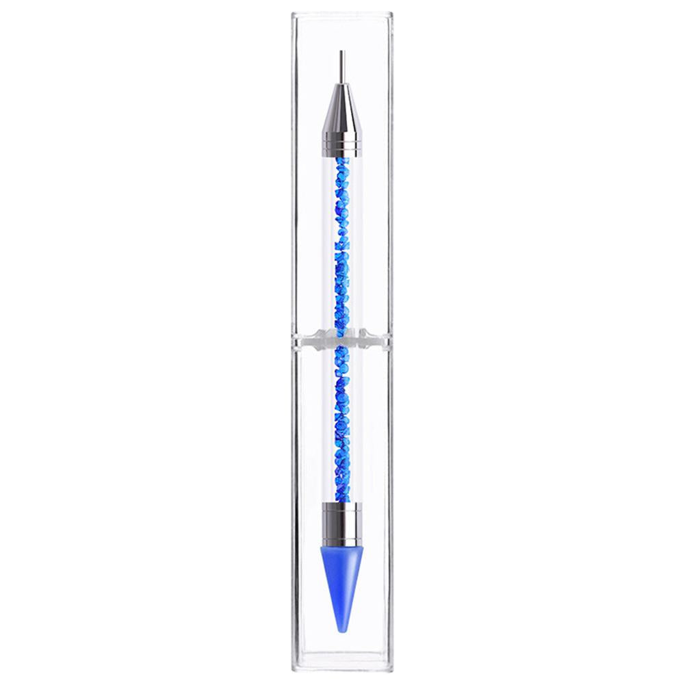 Dual Heads Dotting Wax Pen Point Drill Picker Nail Art Studs Dotter (Blue)