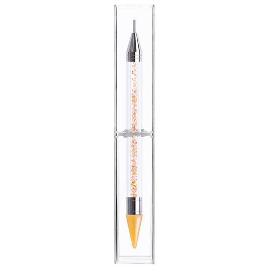 Dual Heads Dotting Wax Pen Point Drill Picker Nail Art Stud Dotter (Yellow)