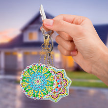 Load image into Gallery viewer, 5pcs Diamond Painting Keychain DIY Mandala Key Ring Pendants (YSK086)
