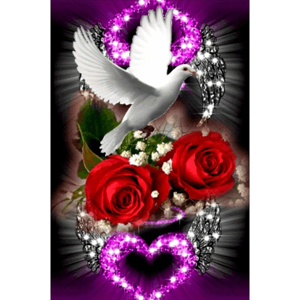 Diamond Painting - Full Round - rose dove of peace (30*45CM)