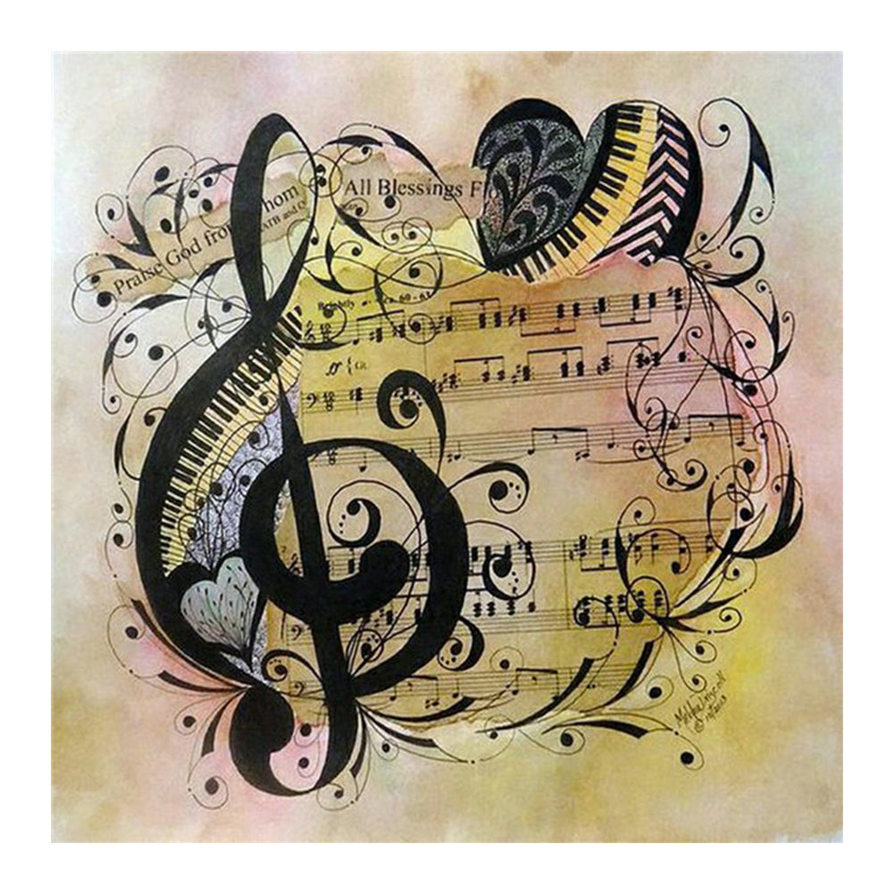 Diamond Painting - Full Round - musical note (30*30CM)