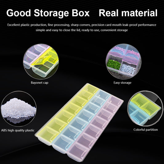 Nail Art Storage Box Diamond Painting Crystal Beads Holder Case (21 Grids)