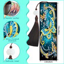 Load image into Gallery viewer, 2pcs DIY Diamond Painting Leather Bookmark Butterfly Tassel Crafts (FQY030)
