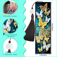 Load image into Gallery viewer, 2pcs DIY Diamond Painting Leather Bookmark Butterfly Tassel Crafts (FQY030)
