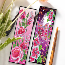 Load image into Gallery viewer, 2pcs DIY Diamond Painting Leather Bookmark Butterfly Tassel Crafts (FQY033)
