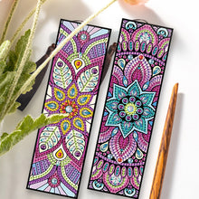 Load image into Gallery viewer, 2pcs DIY Diamond Painting Leather Bookmark Mandala Tassel Crafts (FQY047)
