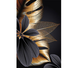 Load image into Gallery viewer, Diamond Painting - Full Round - black gold flowers leaves (40*60CM)
