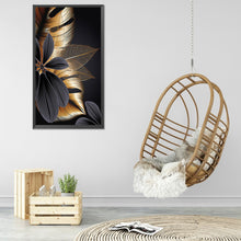 Load image into Gallery viewer, Diamond Painting - Full Round - black gold flowers leaves (40*60CM)

