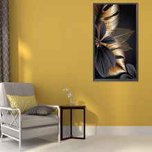Load image into Gallery viewer, Diamond Painting - Full Round - black gold flowers leaves (40*60CM)
