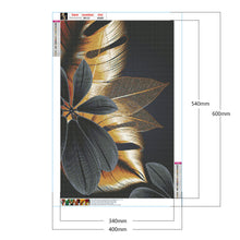 Load image into Gallery viewer, Diamond Painting - Full Round - black gold flowers leaves (40*60CM)
