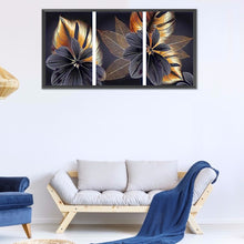 Load image into Gallery viewer, Diamond Painting - Full Round - black gold leaves (90*45CM)
