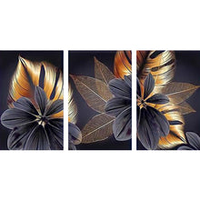 Load image into Gallery viewer, Diamond Painting - Full Round - black gold leaves (90*45CM)
