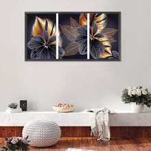 Load image into Gallery viewer, Diamond Painting - Full Round - black gold leaves (90*45CM)
