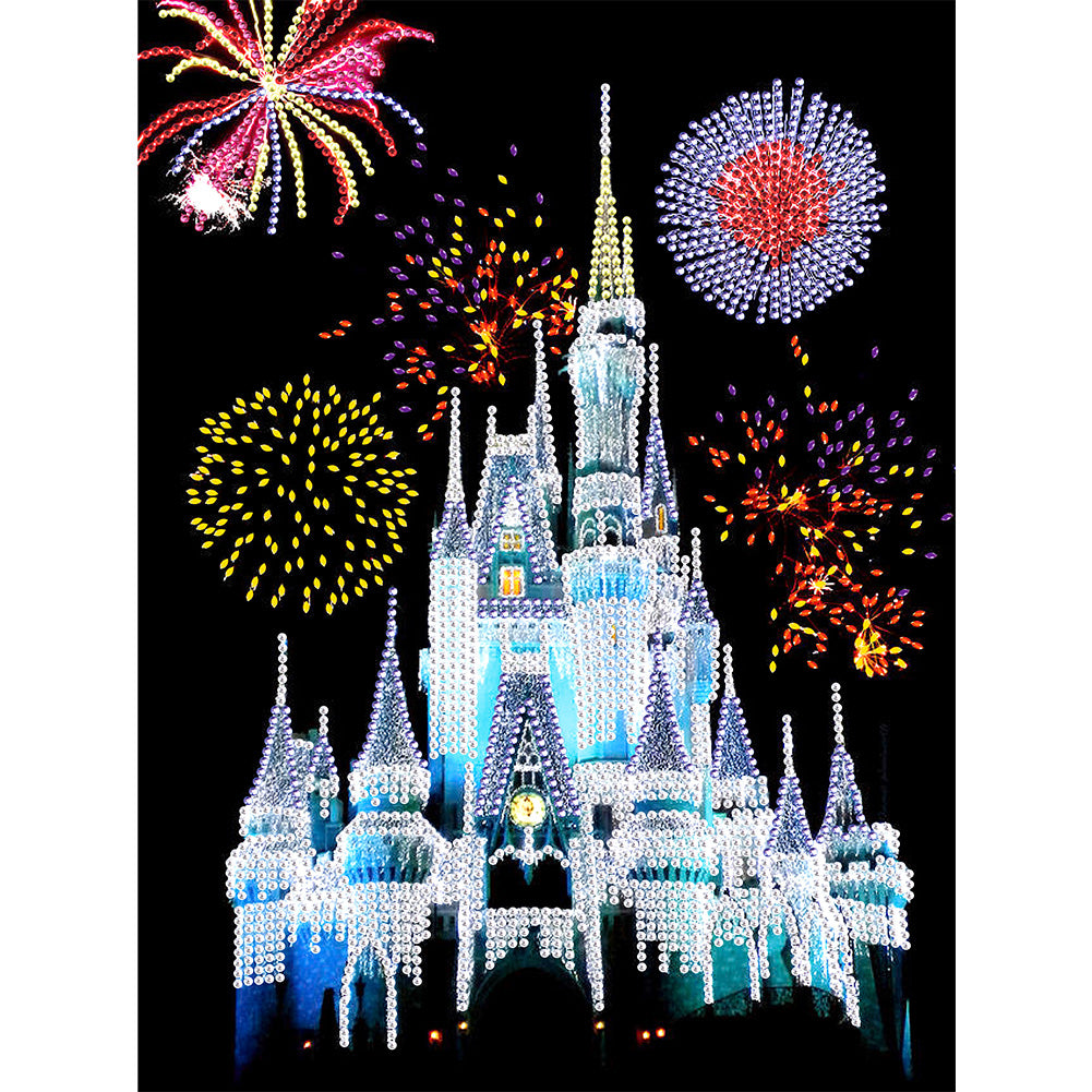 Diamond Painting - Partial Special Shaped - castle fireworks (30*40cm)