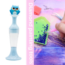 Load image into Gallery viewer, Vase 5D Diamond Painting Point Drill Pen DIY Craft (Blue Owl no Drill)

