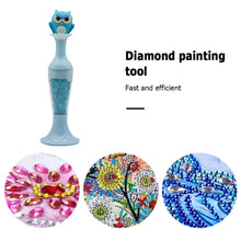 Load image into Gallery viewer, Vase 5D Diamond Painting Point Drill Pen DIY Craft (Blue Owl w/ Drill)
