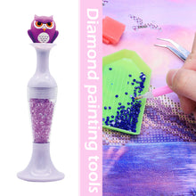 Load image into Gallery viewer, Vase 5D Diamond Painting Point Drill Pen DIY Craft (Purple Owl w/ Drill)
