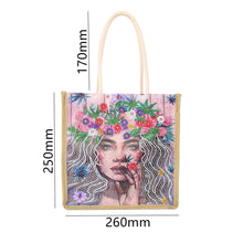 Load image into Gallery viewer, Flower Fairy Diamond Painting Handbag DIY Linen Shopping Tote Bag (AA1037)
