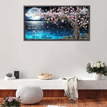 Load image into Gallery viewer, Diamond Painting - Full Round - Peach blossoms under the moon (80*40CM)
