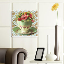 Load image into Gallery viewer, Diamond Painting - Full Round - tea set bouquet (30*30CM)
