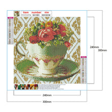 Load image into Gallery viewer, Diamond Painting - Full Round - tea set bouquet (30*30CM)
