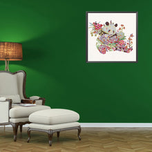 Load image into Gallery viewer, Diamond Painting - Partial Special Shaped - flower panda (30*30CM)
