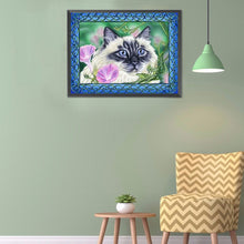 Load image into Gallery viewer, Diamond Painting - Full Round - flower cat (40*30CM)
