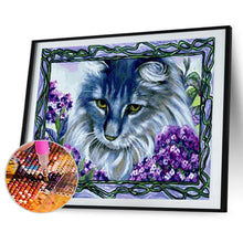 Load image into Gallery viewer, Diamond Painting - Full Round - flower cat (40*30CM)

