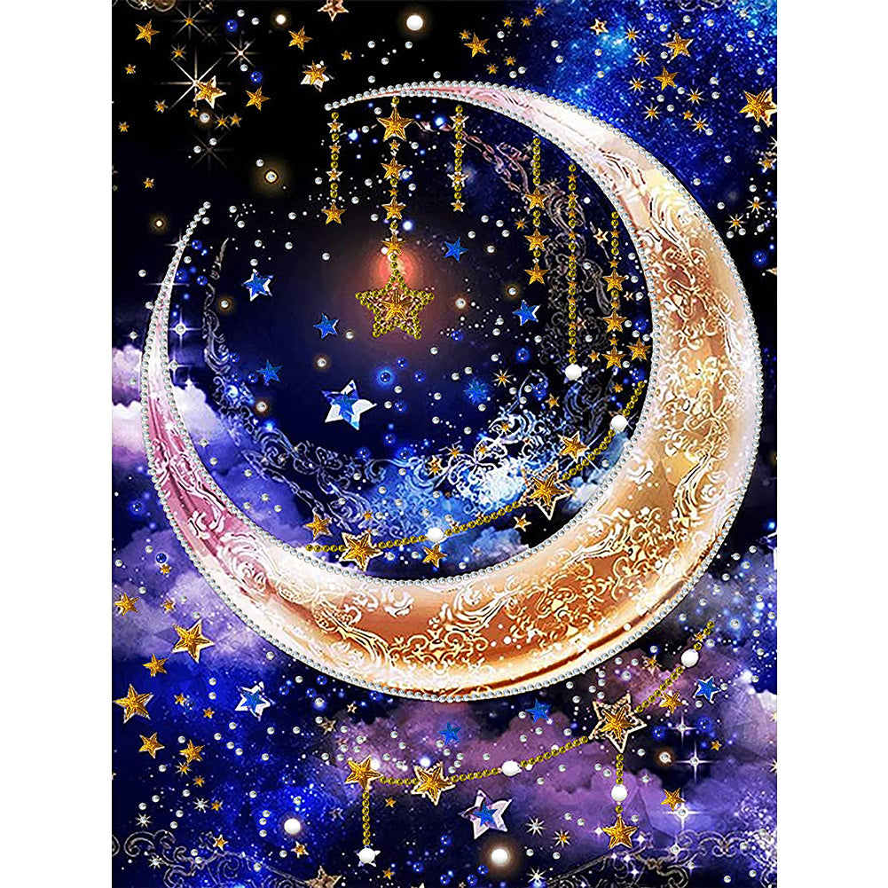 Diamond Painting - Partial Special Shaped - star moon (30*40cm)