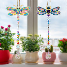 Load image into Gallery viewer, 2pcs 5D Diamond Painting Dragonfly Pendant Bag Keychain Jewelry (SMDZ201)
