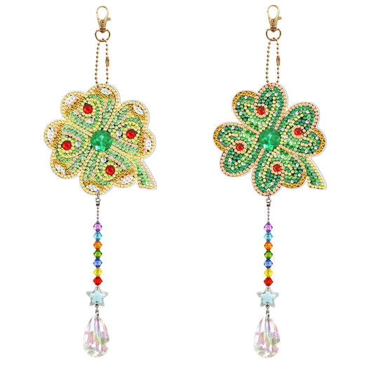 2pcs 5D Diamond Painting Heart Mandala Pendant Keychain Jewelry (SMDZ204)