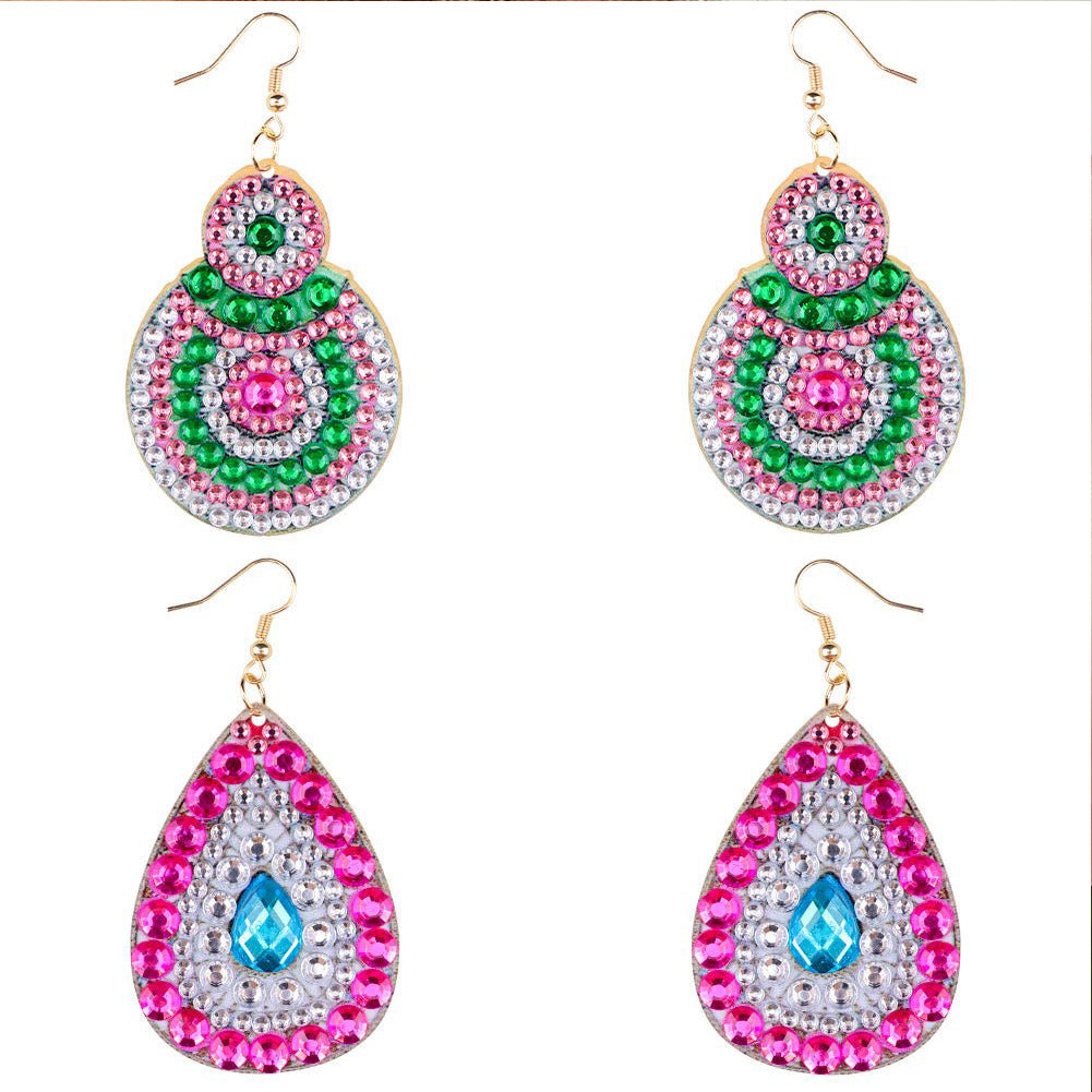 5D DIY Diamond Painting Earrings Kit Irregular Double-sided Drill (RZ024)
