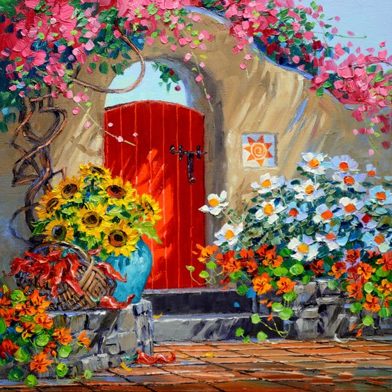 AB Diamond Painting - Full Round - Garden Door (40*40cm)